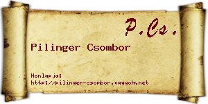 Pilinger Csombor névjegykártya